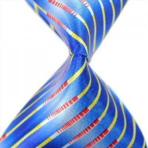 Blue Multicolour Stripe Silk Classic Woven Man Tie Necktie