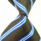 Brown Stripe Silk Classic Woven Man Tie Necktie
