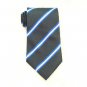 Dark Blue Stripe Silk Classic Woven Man Tie Necktie