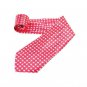 Pink White Lattice Stripe Silk Classic Woven Man Tie Necktie