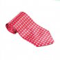 Pink White Lattice Stripe Silk Classic Woven Man Tie Necktie