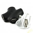 Black X Shape High-speed USB 2.0 HUB 4-port