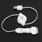 3 in 1 Retractable USB to Mini / Micro USB / iPhone 4 4S iPod Sync Charging Cable