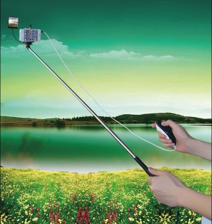 Extendable Handheld Monopod for iPhone 4 4s with controller