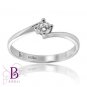 0.22 Ct K/VS1 EX Round Diamond Solitaire Engagement Ring 18k White Gold Womens