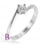 0.22 Ct K/VS1 EX Round Diamond Solitaire Engagement Ring 18k White Gold Womens