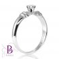 0.17 CT G/VVS1 natural EX Solitaire Round Diamond Engagement Ring 14k White Gold