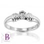 0.17 CT G/VVS1 natural EX Solitaire Round Diamond Engagement Ring 14k White Gold