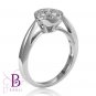 0.44 Ct D VVS2 EX Cut Natural Round Diamonds Engagement Ring 18k White Gold Halo