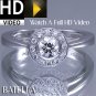 0.44 Ct D VVS2 EX Cut Natural Round Diamonds Engagement Ring 18k White Gold Halo