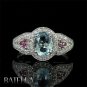 2.09 Sky Blue Topaz Gem+Zircon Sterling Silver 925 Ring