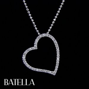 0.15 Ct G-H SI2 Round Cut Diamonds Love Heart Pendant & Necklace 14k White Gold