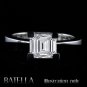 EGL Certified 0.91 Ct H/VS2 Emerald Solitaire Diamond Engagement Ring White Gold