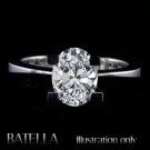 Certified 1.03 Carat D/SI2 Oval Solitaire Diamond Engagement Ring 14k White Gold