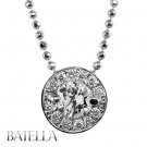 0.56 Ct D/SI2 Natural Round Diamonds Pendant 18k White Gold Halo Set + Necklace