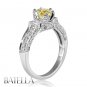 1.51 Carat Natural Fancy Yellow VS2 Round Diamond Engagement Ring 18k White Gold