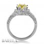 1.51 Carat Natural Fancy Yellow VS2 Round Diamond Engagement Ring 18k White Gold