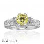 1.51 Carat Natural Fancy Yellow VS2 Round Diamond Engagement Ring 18k White Gold