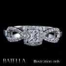 Certified .49 Carat F/SI2 Princess Diamond Engagement Ring 14k White Gold Ladies