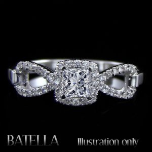 Certified .48 Ct G/VS2 EX Princess Diamond Engagement Ring 14k White Gold Ladies