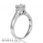 0.58 Ct D/VS2 Radiant & Round Cut Diamond Engagement Ring 14k White Gold Ladies