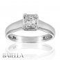 0.58 Ct D/VS2 Radiant & Round Cut Diamond Engagement Ring 14k White Gold Ladies