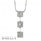1 Ct D-E/VVS1,2 Baguette & Round Diamonds Journey Pendant 18k White Gold. Chain