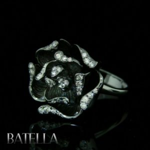 0.28 Ct G-H VVS2 VS1 Genuine Natural Round Cut Diamond Pave Ring 18k Black Gold
