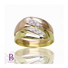 0.20 Ct G/VS2 Natural White Round Cut Diamonds Pave Ring 14k Pink & Yellow Gold