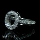 Semi Mount 0.62 Ct F-G/VS1-VS2 Oval Cut Diamonds Engagement Ring 18k White Gold