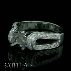 Semi Mount Mounting .40 Ct G-H/VVS1-VVS2 Diamond Engagement Ring 18k White Gold