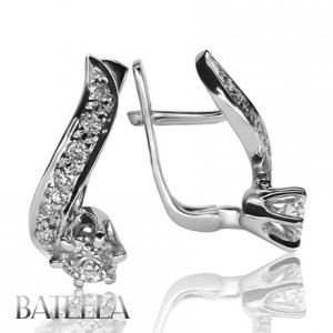 1.13 Ct H/VS1 Natural Round Cut Diamonds Drop Earrings 14k White Gold. 6 Prongs