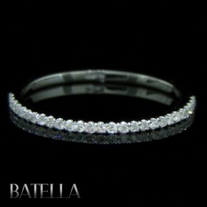 0.17 Ct E-F/VVS2-VS1 Round Brilliant Diamonds Wedding Band Ring 14k White Gold