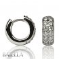 .97 Carat E-F VVS2 VS1 Natural Round Diamond Pave Huggie Earrings 14k White Gold