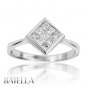 0.50 Ct E-F/VVS2-VS1 Princess Invisible Diamonds Engagement Ring 18k White Gold