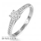 0.75 Ct E/SI1 EX Natural Round Diamonds Engagement Ring 14k White Gold Women