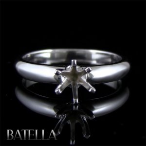 Solitaire Setting Mounting Model Diamond Engagement Ring 14k White Gold 6 Prongs