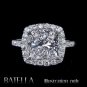 Semi Mount 0.38 Carats E-F/VVS1-VVS2 Halo Diamond Engagement Ring 14k White Gold