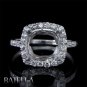 Semi Mount 0.38 Carats E-F/VVS1-VVS2 Halo Diamond Engagement Ring 14k White Gold