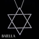 .47 Carat E-F VS2-SI2 Round Diamonds Star Of David Pendant Symbol 14k White Gold