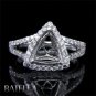 Semi Mount .60 Ct E-F/VVS1-VVS2 Trillion Diamond Engagement Ring 18k White Gold