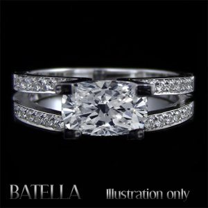 GIA Certify 1.21 Ct I/VS1/VG Cushion Cut Diamond Engagement Ring 14k White Gold