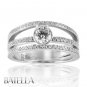 0.75 Ct G/VVS2 EX Natural Round Diamond Engagement Ring 14k White Gold Womens
