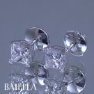 1.02 Ct E-F/VVS1 Natural Princess Diamond Stud Earrings 18k White Gold. Women's