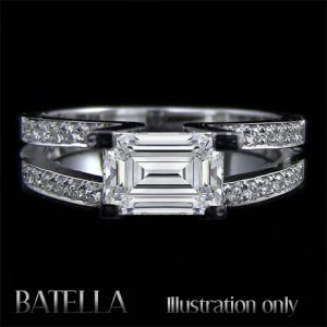 EGL Certified 1.54 Ct H/VS2 Emerald Cut Diamond Engagement Ring 14k White Gold