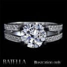 Certified 1.54 Ct D/I1 EX Natural Round Diamond Engagement Ring 14k White Gold