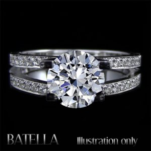 Certified 1.54 Ct D/I1 EX Natural Round Diamond Engagement Ring 14k White Gold