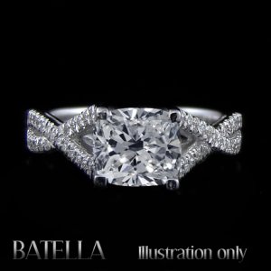 GIA Certify 1.32 Ct I/VS1/VG Cushion Cut Diamond Engagement Ring 14k White Gold