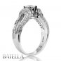 Certified 0.80 Ct E/VS2 Set In Pave Round Diamond Engagement Ring 18k White Gold