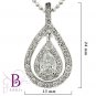 0.86 Carat F/SI2 Natural Pear & Round Cut Diamonds Pendant 18k White Gold Womens
